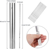 Kabob Skewers Stainless Steel 25 Pieces 14'' Barbecue Skewers Anti-Rust - Sparkmart